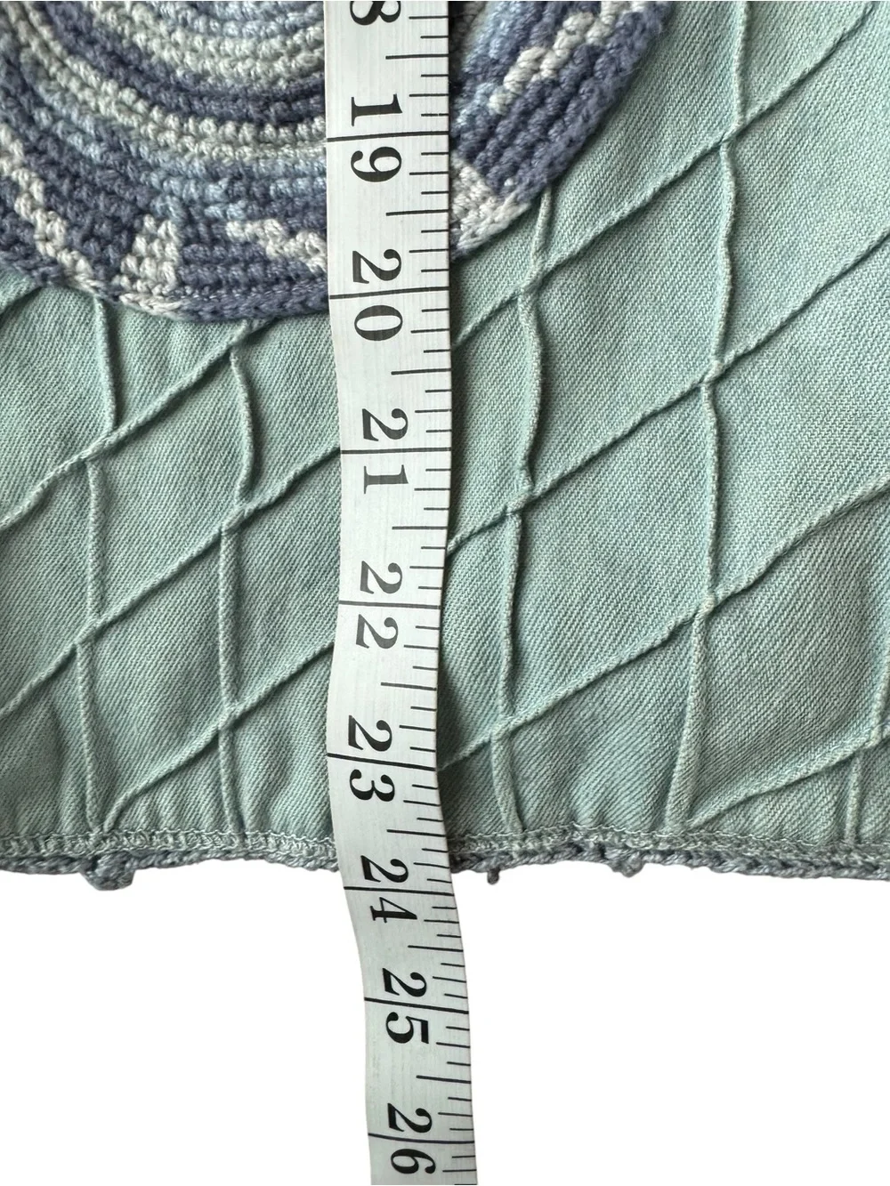 Coldwater Creek Teal & Mint Boho Patchwork Jean Jacket Size XL